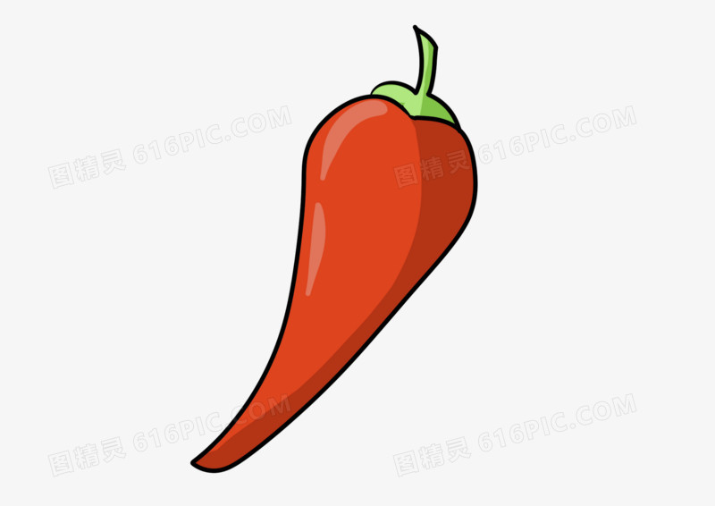 手绘卡通插画简约蔬菜辣椒