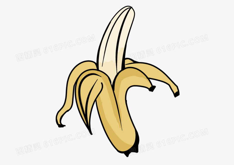 手绘卡通插画简约香蕉