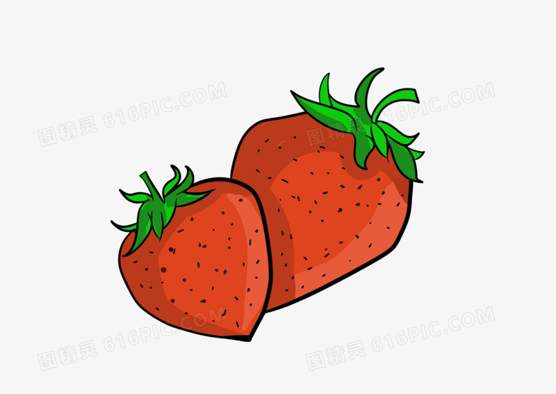 手绘卡通水果草莓