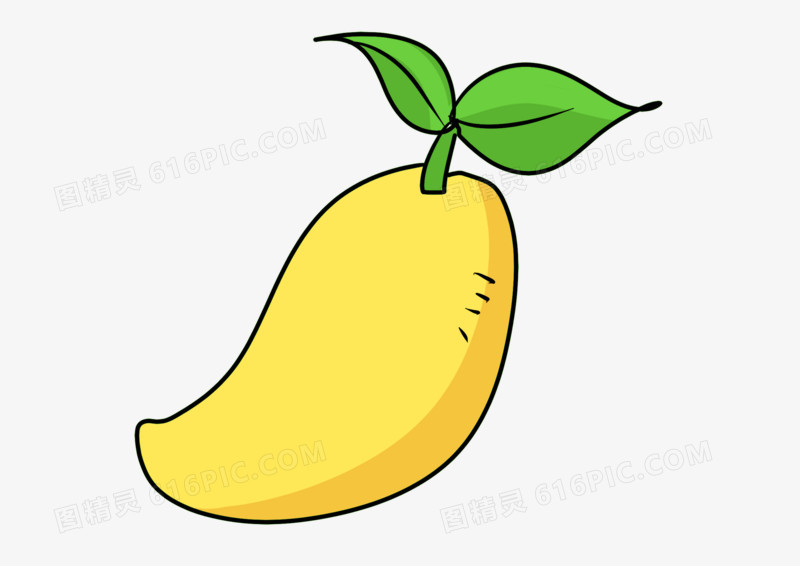 手绘卡通插画简约水果芒果