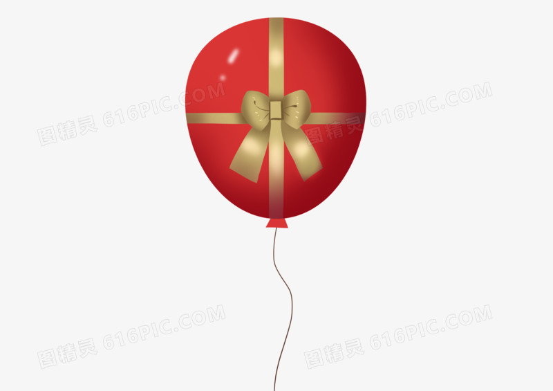手绘卡通奢华红色气球