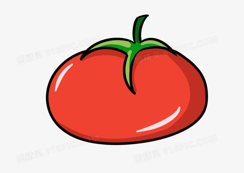 手绘卡通插画简约西红柿