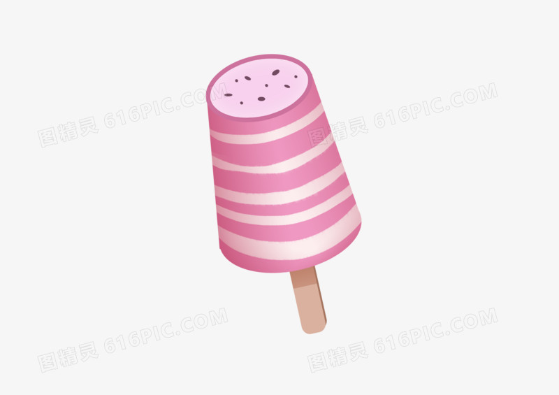 手绘卡通美食火龙果柱形冰棍
