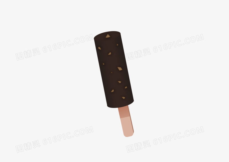 手绘卡通美食巧克力柱形冰棍