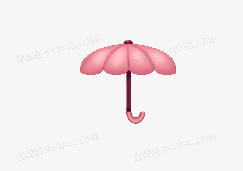 手绘卡通春游粉色雨伞