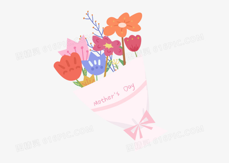 干花可爱手绘感恩手绘母亲节水彩礼物祝福美好花卉花朵花束