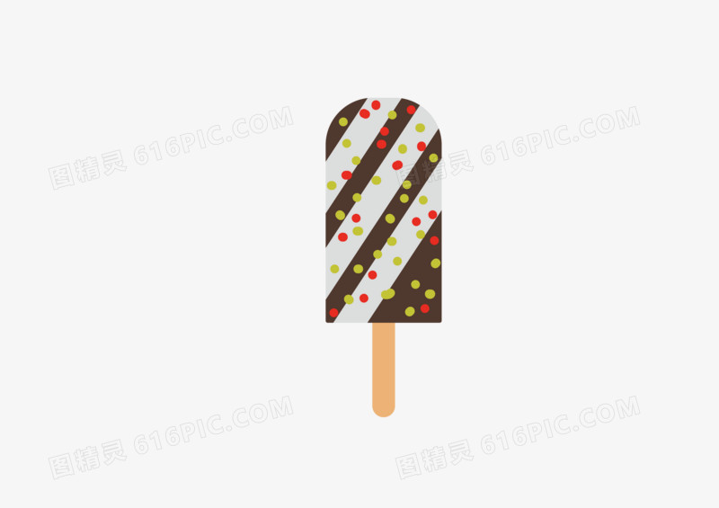 彩色手绘冰棒巧克力夏天