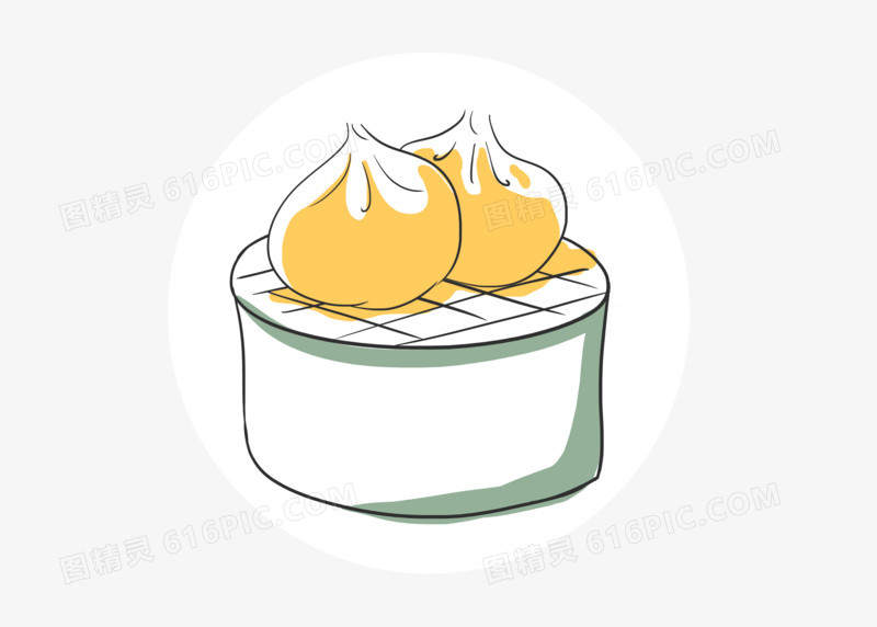 手绘插画风素材包子