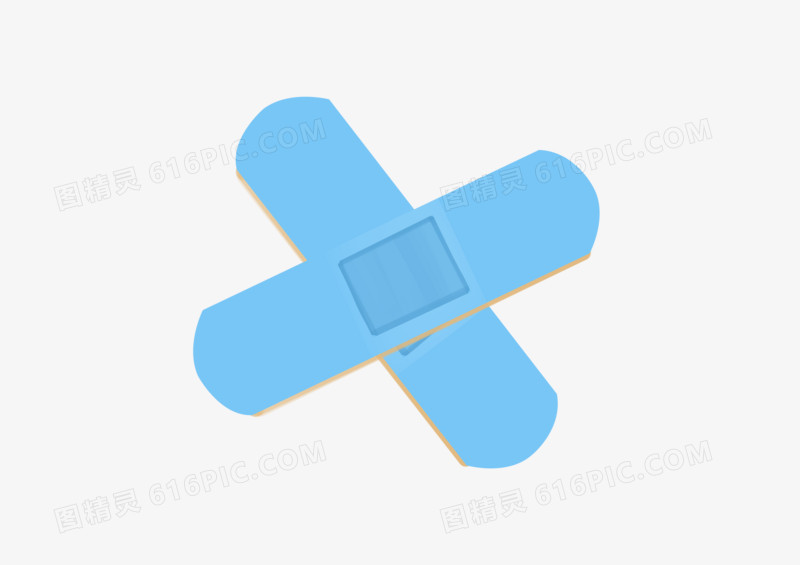 手绘卡通小清新蓝色创可贴