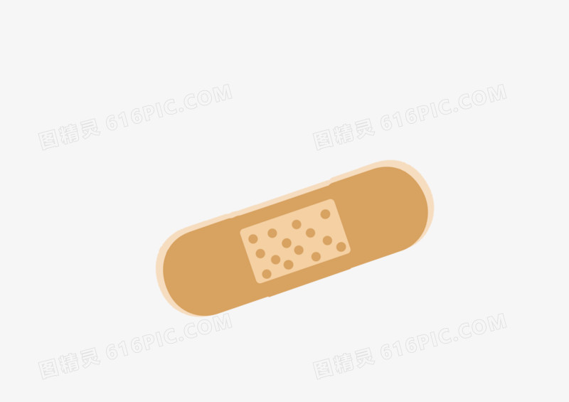 手绘卡通小清新黄色创可贴