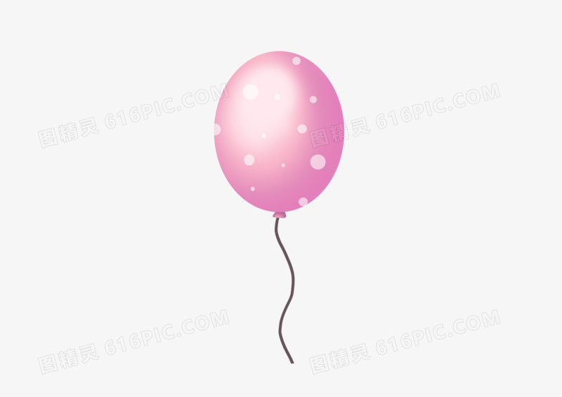 手绘卡通儿童白点粉气球