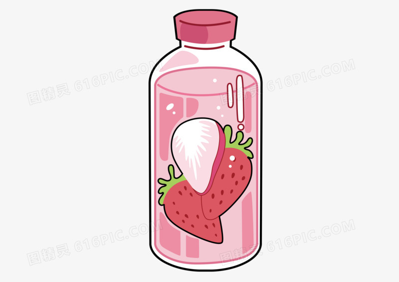 卡通简约水瓶里的食物