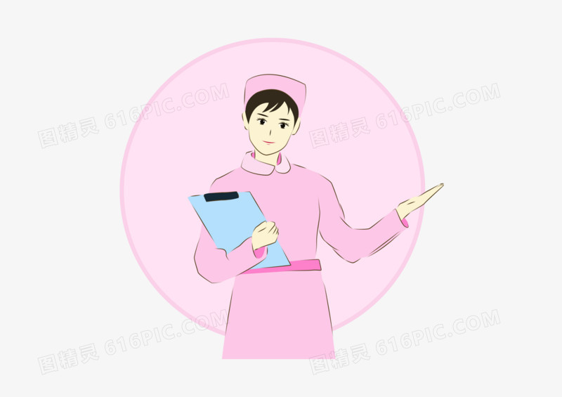 手绘的护士人物