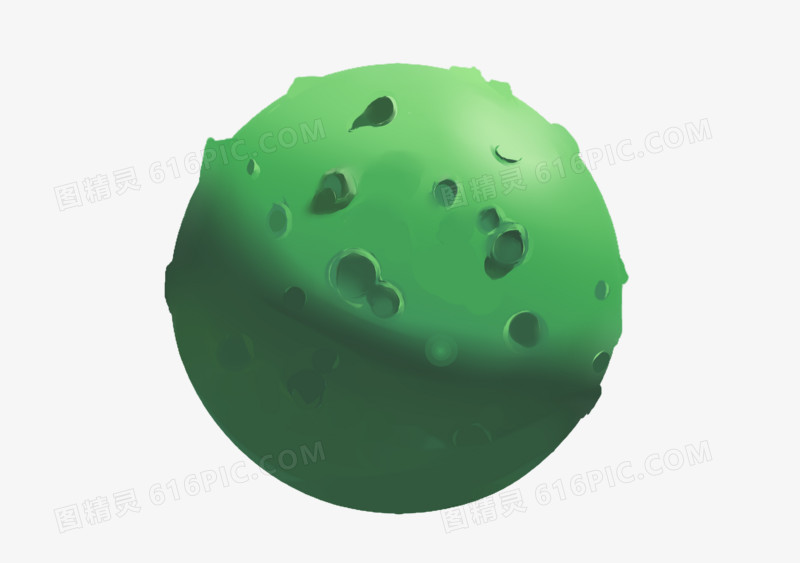 手绘卡通航天绿色星球