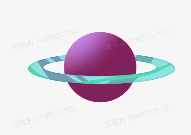 手绘卡通航天日紫色星球