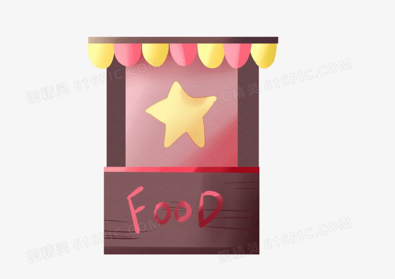 手绘卡通可爱红色食物柜子