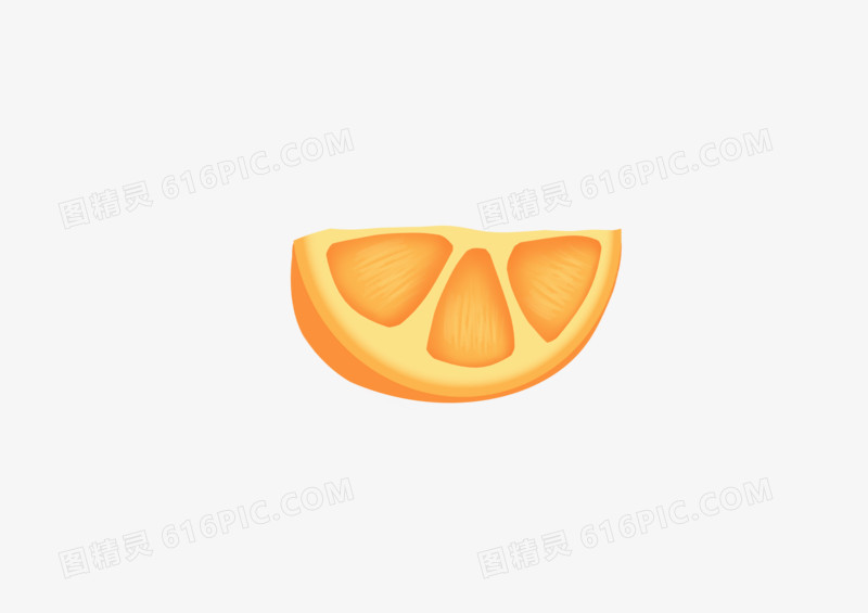 手绘卡通美食一瓣橙子