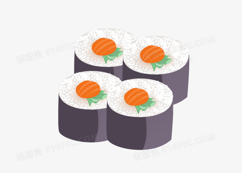 插画手绘卡通日本美味寿司