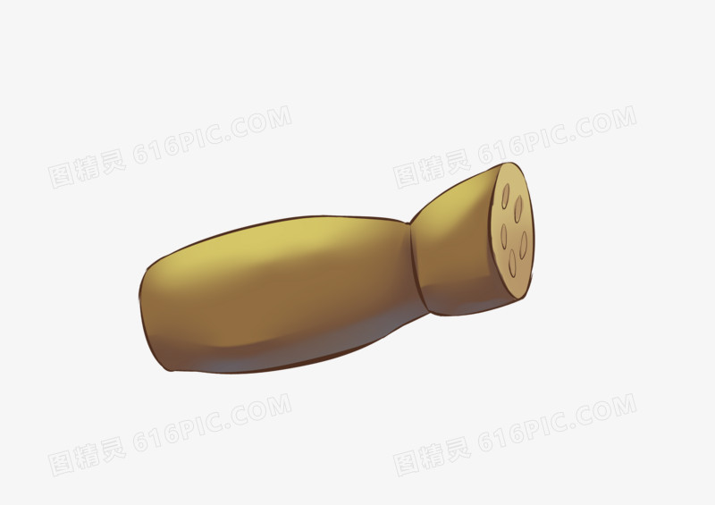 手绘卡通立夏黄色莲藕