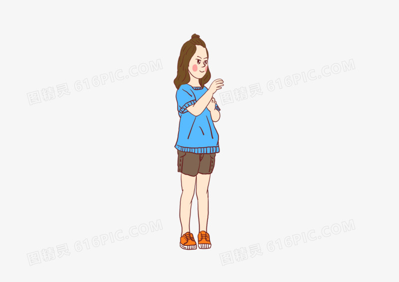 卡通手绘小女孩