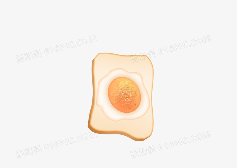 手绘卡通美食太阳蛋面包片