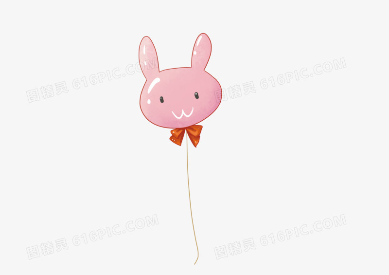 可爱小兔子蝴蝶结气球素材