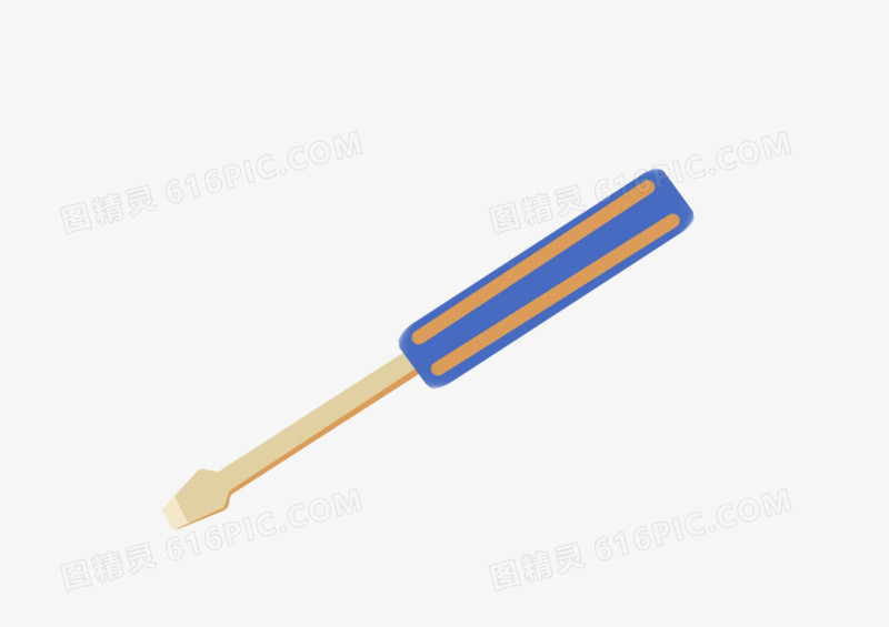 手绘卡通简约小清新蓝色螺丝刀5