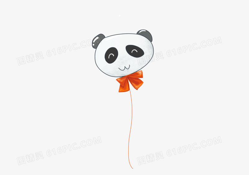可爱小熊猫蝴蝶结气球素材