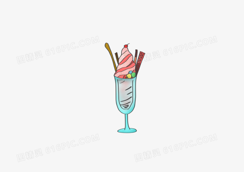 卡通插图简约冷饮