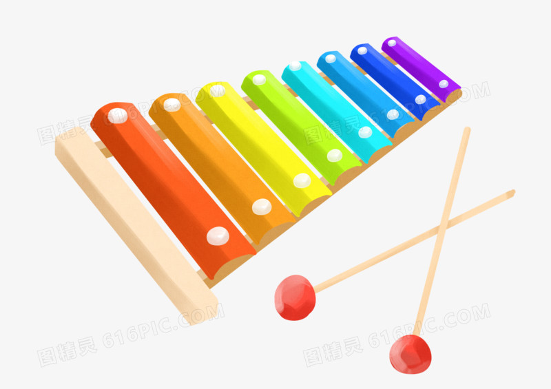 彩色手绘玩具木琴矢量元素