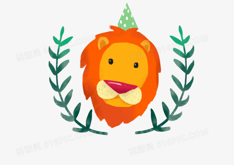 小清新马戏团狮子素材