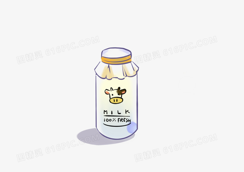 饮品卡通简约牛奶