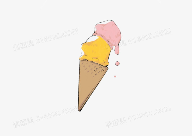 卡通简约冰淇淋食品