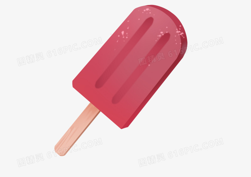 手绘卡通立夏草莓冰棍