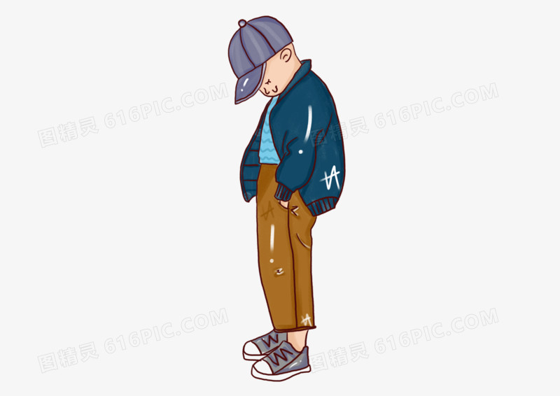 男孩插图简约卡通人物
