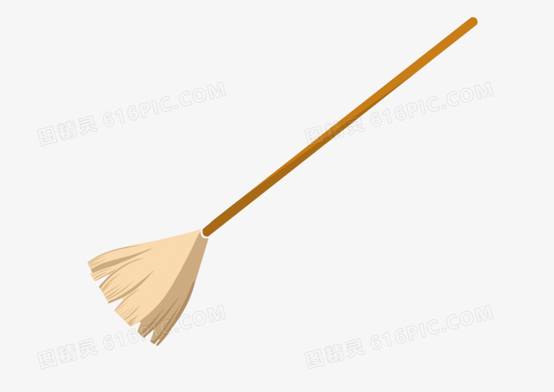 卡通简约插图工具扫把
