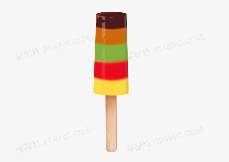 手绘卡通立夏圆形彩色冰棍