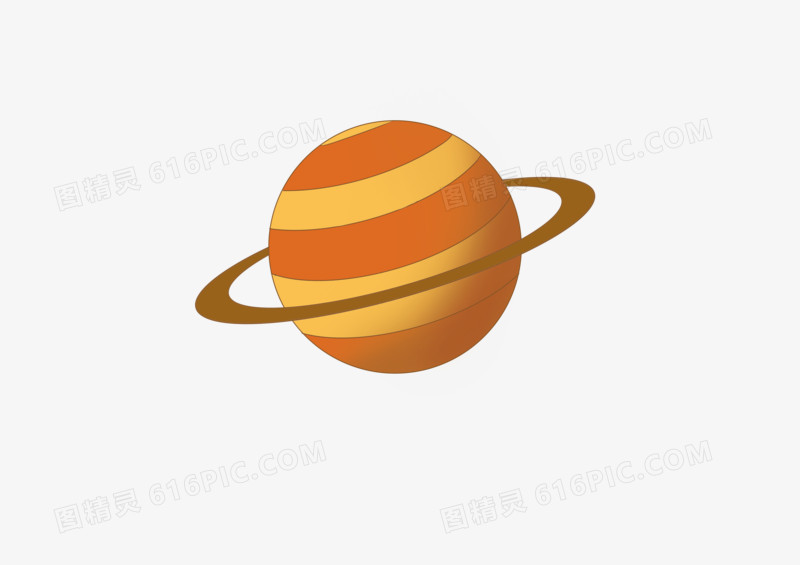 手绘卡通太空黄褐色星球
