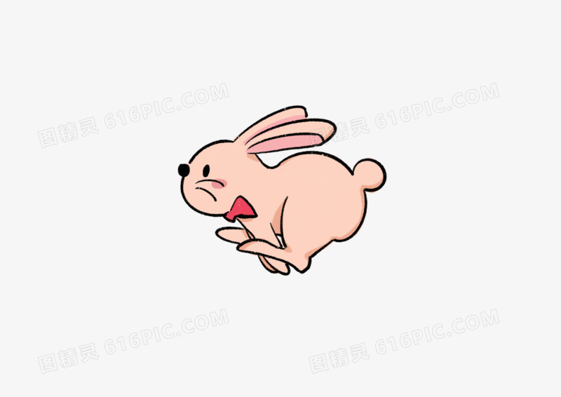 卡通简约跳跃的兔子