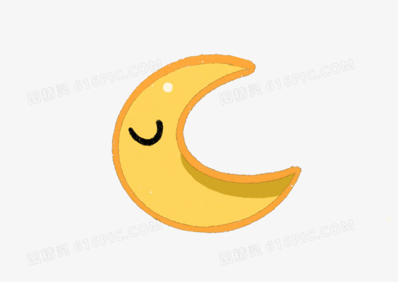 卡通简约黄色月亮