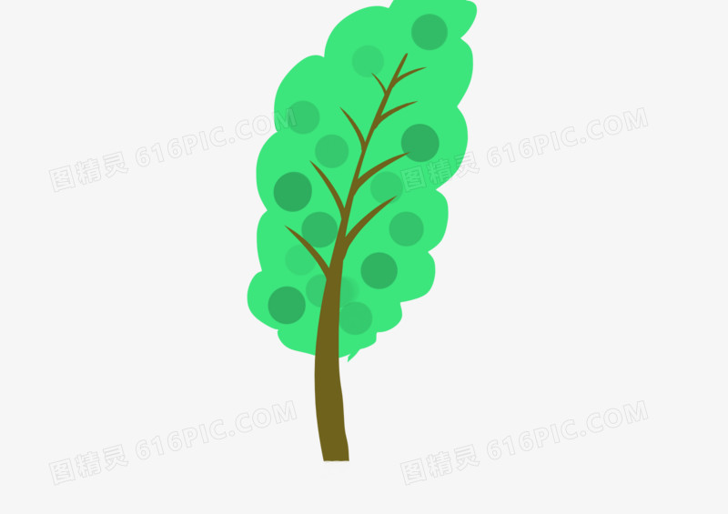 儿童节主题绿色小果树