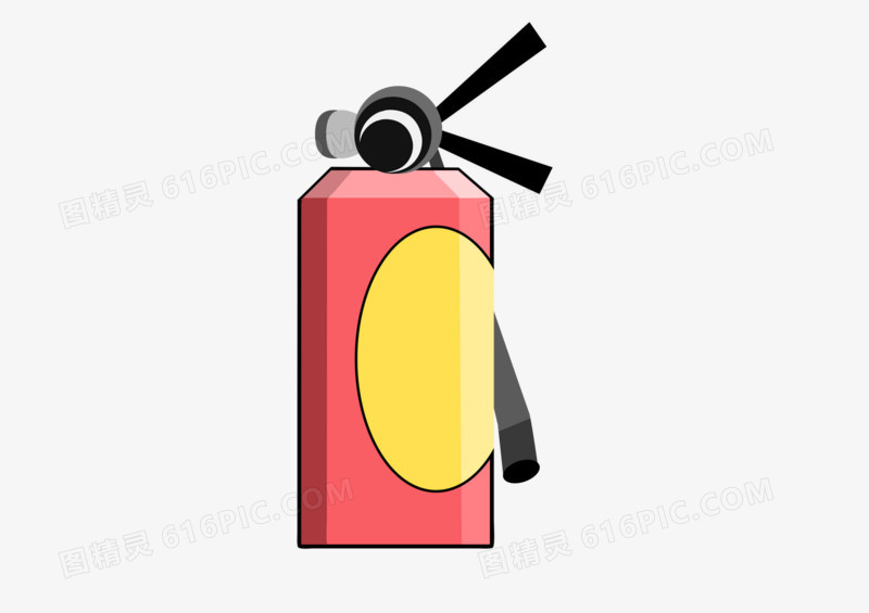 红色卡通风格灭火器