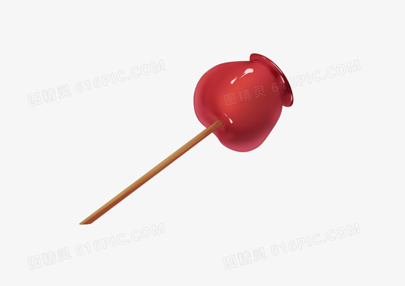 红色卡通苹果糖葫芦素材设计