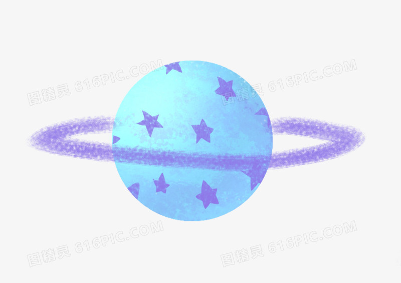 蓝色卡通星球插图元素