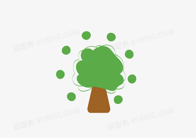 绿色手绘矢量图树木