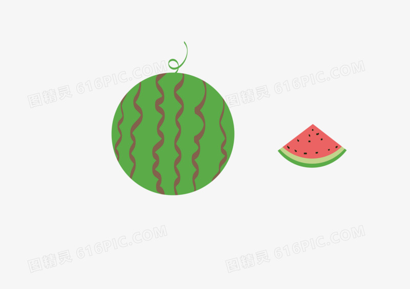 夏季手绘素材矢量图西瓜水果素材图标