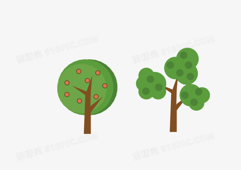 绿色矢量图树木素材图标