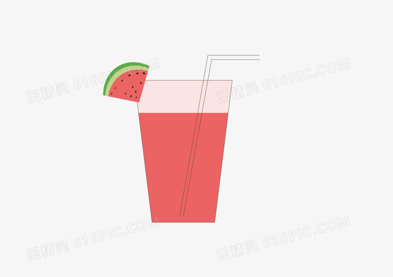 夏季手绘西瓜果汁素材图标