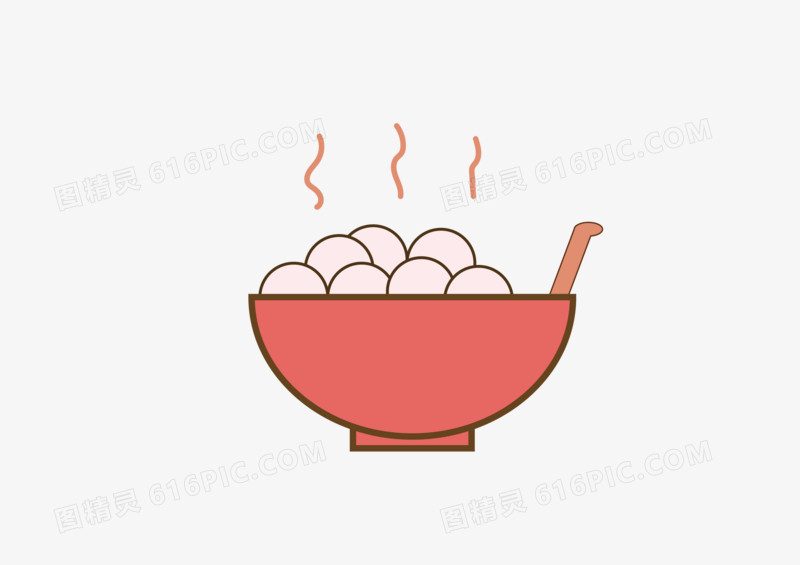 手绘汤圆矢量图