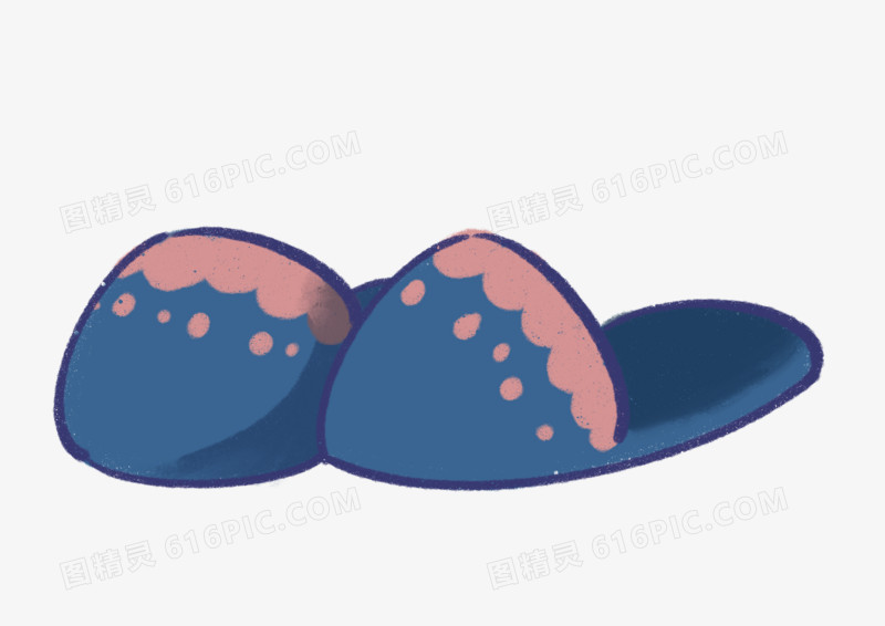 卡通简约蓝色拖鞋